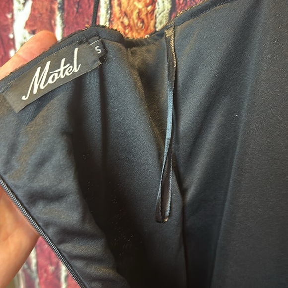 DOLLS KILL MOTEL SEQUIN TIGER STRIPE BLACK VELVET & GOLD MINI DRESS size Small - Picture 15 of 15